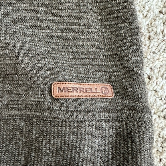 MERRELL SELECT PERFORMIX SWEATER Mens GREY Blue 4-BUTTON MOCK NECK WOOL BLEND XL - Picture 11 of 12